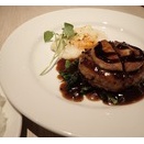 ハンバーグとグラフォアのトリュフソース