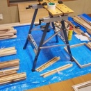 二人展の準備は額作りから