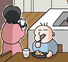 頑張って食べる！