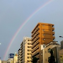 雨はあがった帰宅は６時　“ 空には虹 ”