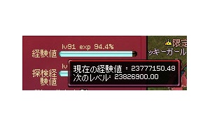 現在の経験値と次のレベルの経験値は桁をそろえてほしいよね…