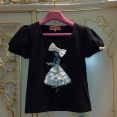 ニュース❗sale80%OFF❗️⭐️DiamanteガールTシャツ⭐️黒×オフ白リボン、本日売れています！残り38サイズのみわずか