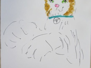 #ドラミちゃん　山本京嗣　画　この酷暑　猫パンチで　やっつけろ