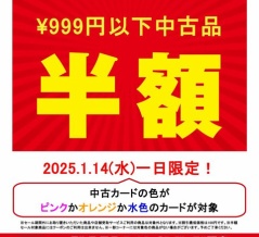 【セール】1/14(水)ディスクユニオンメンバーズ限定！ 999円以下 中古品半額セール！