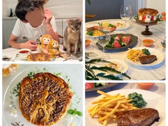 だんなさま44歳のお誕生日会&パンチくんミルフィーユ