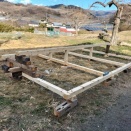 温室づくり(その5) 上部構造を地上で仮組み