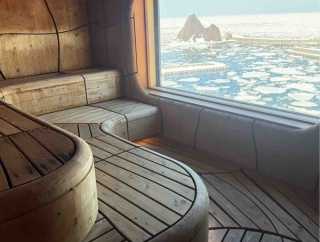 「北こぶしリゾート」知床で流氷サウナを経験できました。