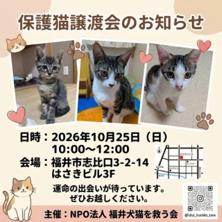 NPO法人 福井犬猫を救う会