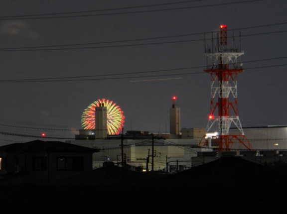 高槻から見えた「EXPO Thanks 花火大会」の花火