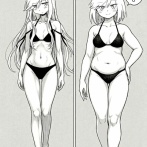 【画像】カリカリ女さん、同棲してデブデブ女になってしまう…