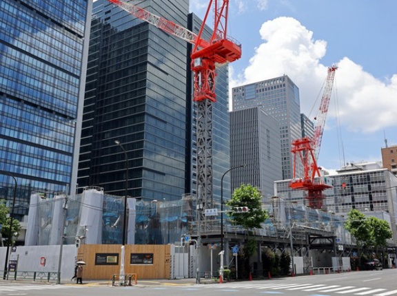 地上26階、高さ128m「(仮称)内神田一丁目計画」の建設状況！大手町に繋がる人道橋も建設中（2024.6.1）