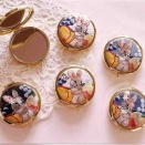 刺繍リボン  うさぎのコンパクトミラー⟡.·