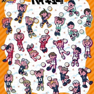 ハイキュー!!』スクエア缶バッジ オフショット×カラー 第一弾BOX＆第二