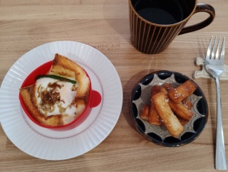 食パン１枚で朝ごはんとおやつ　ノンフライヤーCOSORIで一緒に調理