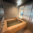 温泉付き客室でお抹茶を