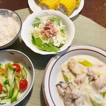 1年前は…＆鶏もも肉と白ネギのクリーム煮