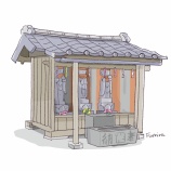 『【スケッチ】三体子育て地蔵尊(大宮)』の画像
