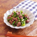 レンジで★にんにくの芽と牛肉の焼肉のタレ和え【レシピ2512】#お弁当おかず #お弁当 #にんにくの芽 #牛肉 #焼肉のタレ #レンジ調理