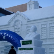 デジカメで撮影した雪まつりの大雪像