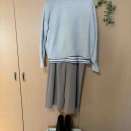 着やせコーデ　ストライプで引き締める