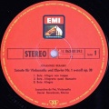 デュ・プレ、バレンボイムのブラームス/チェロソナタ第1、2番 DE EMI 1C 063-00 393 STEREO