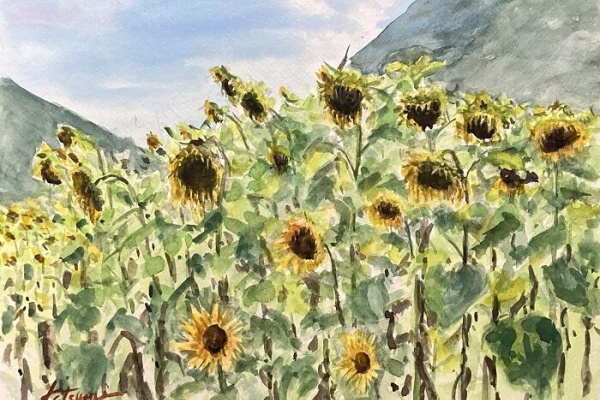 風景画2 完売 風水画風景絵画 美しい日本＊薄紅 桜窓清富士 富士山 開運