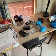 新高３男子の学習スペースと男子の傘問題