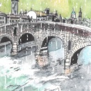 2026年第284回は、　ピエトラ橋の雪　ヴェローナ　イタリア　10月28日描く