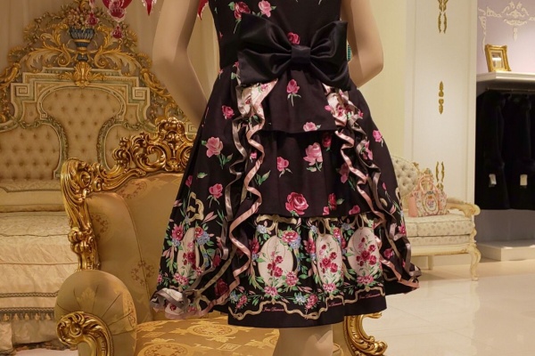 Jesus Diamante エンジェルワンピ オーナメントリボン柄 黒 42