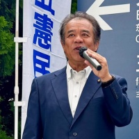 名鉄岐阜駅前で街頭演説