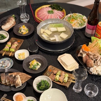 香味野菜の細切りで食べる鰤しゃぶの夜ごはん