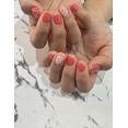 つぶつぶカラーが桜みたい♡ フライトコーラル×ローズブーケのワンポイント色変え💖