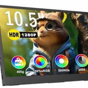 Amazonで激安で購入した、モバイルディスプレイ(10.5インチ)、低電圧USB給電で正常に使えるか検証・消費ワット数を計測してみた。