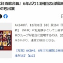 【朗報】AKB48は紅白歌合戦に、企画枠じゃなくて「紅組歌手」として出場！！【第76回NHK紅白歌合戦】