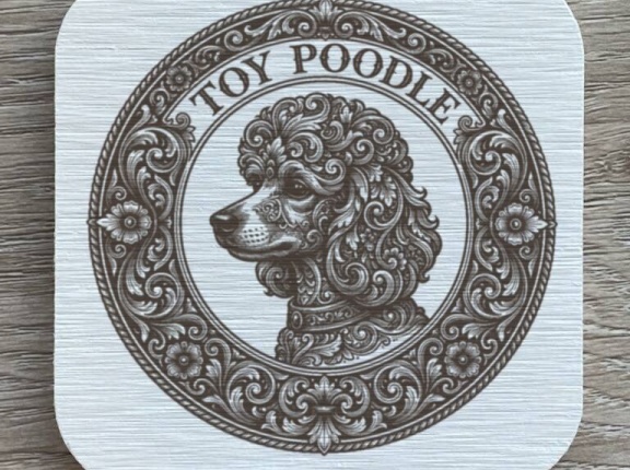 トイプードルのルネサンス肖像画コースターセットができました！