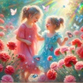 春庭に満つ虹光の慈心 Eternal Affection
