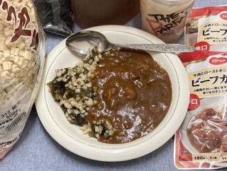 【食べる黒歴史】極小こうやとカットわかめの大麦カレー。［26.08.11.Tues.］
