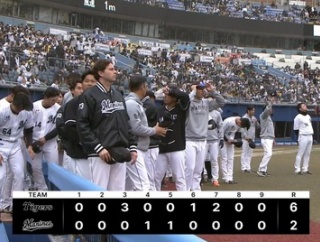 3月18日　ロッテ２－６阪神　先発木村が被弾を浴びるなど3失点、西川の適時打など一時1点差に迫るも後続も打たれ連勝ならず