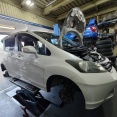 滋賀オートライフハノ　ホンダ「フリード」(GB3)の車検＆整備とマフラー溶接修理