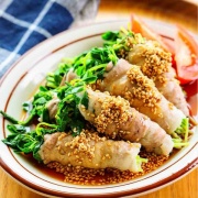 ♡レンジで5分！豆苗の肉巻き♡【#簡単レシピ #時短 #節約 #火を使わない #レンチン #ヘルシー 】