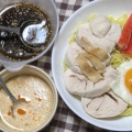 鶏ハム乗せてボリュームのある冷やし中華