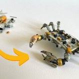 『金属スクラップとカニで作るカニロボット』の画像