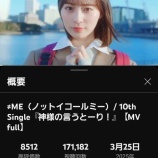 『[ノイミー] ≠ME『神様の言うとーり』MV、人気急上昇中の音楽＃30 ランクイン』の画像
