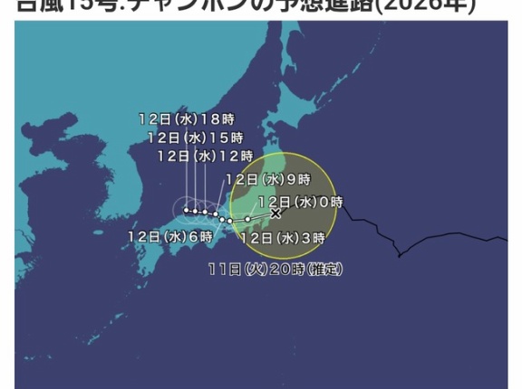  【悲報】台風15号(チャンポン)の進路流石におかしい