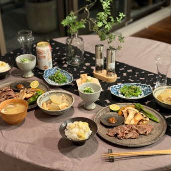 ワンプレート焼肉と栗ご飯とかの夜ごはん