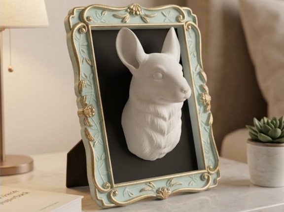 チンチラのルネサンス肖像画壁掛けレリーフができました！