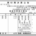 ワタベウェディング 決算公告（第62期）