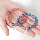 天然石の輝き、海と恋の2色。繊細な魚尾デザインブレスレット。