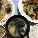 ウィンナー野菜炒め　市販焼くだけ焼き魚　納豆