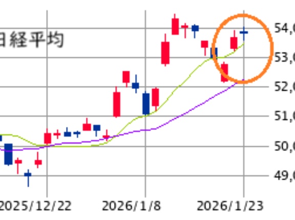 東京市場（1/23）　テクニカル調整内の乱高下、二本柱が機能！